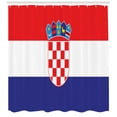 thumbnail image 3 of Ambesonne Croatia Shower Curtain, Simple Design Flag Print, 69"Wx75"L, Vermilion Indigo White, 3 of 3