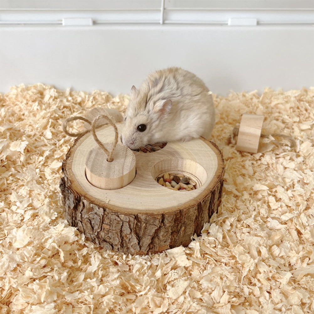 Pet Rabbit Foraging Toy, Small Animal Wooden Stake Interactive Hide Treats Toys, Hamster Enrichment Foraging Toy For Guinea Pig Chinchillas