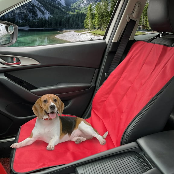 Motoforti Water Resistant Dog Car Seat Cover for Back Seat Protector for Cars Trucks SUVs 42"x19" Oxford Cloth Red
