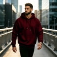thumbnail image 3 of Yungyresw Essentials Hoodie for Men Adjustable Drawstring Long Sleeve Ribbed Cuffs Hoodies Kangaroo Pocket Pullover Fall Casual, 3 of 10