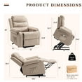 thumbnail image 2 of Korser Small Power Lift Recliner Chair for Elderly with Memory Function Linen for Living Room,Khaki, 2 of 8