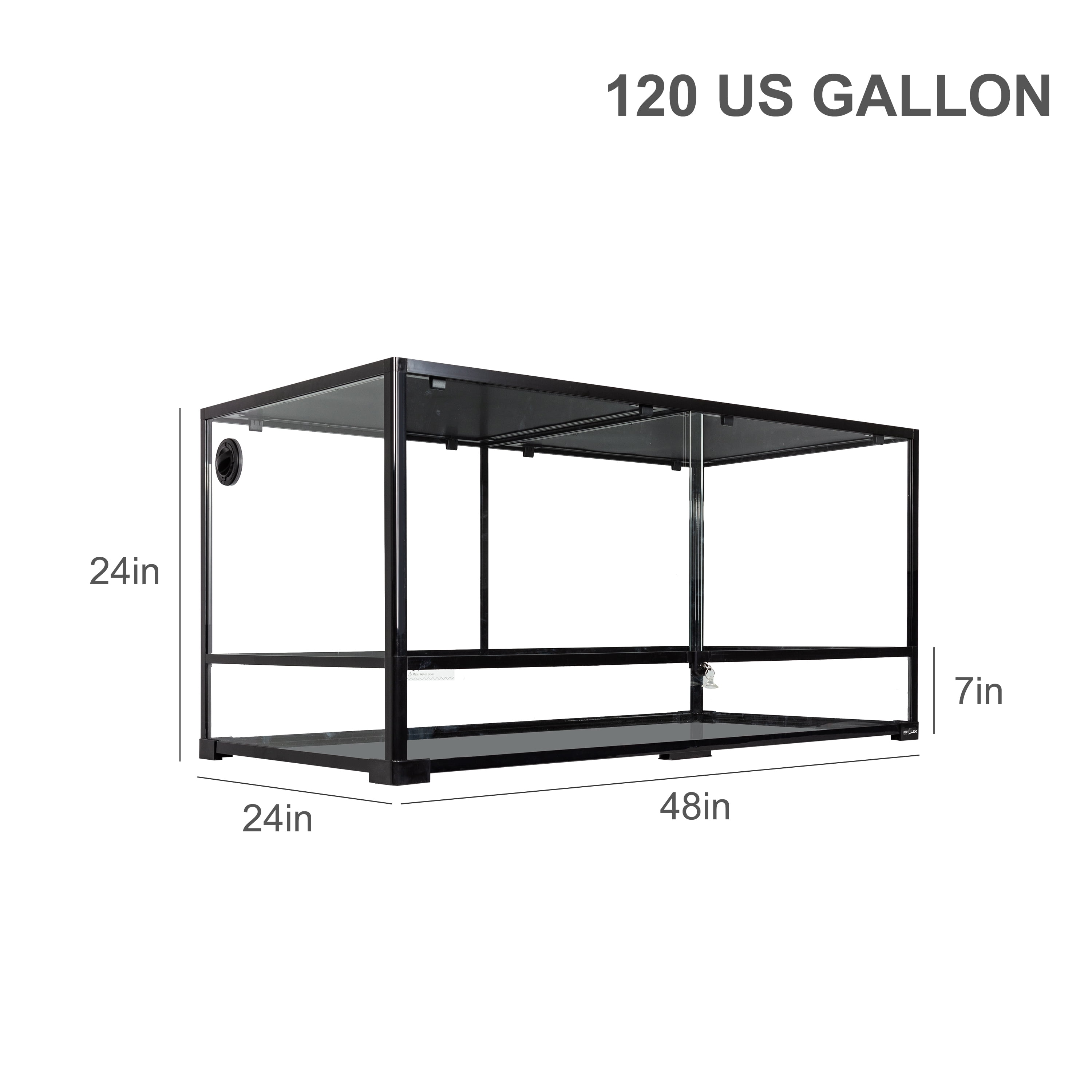 REPTIZOO Large Reptile Glass Terrarium, Tall Extra - Long 48" L x 24" D x 24" H Reptile Terrarium Tank 120 Gallon with Sliding Door and Screen Ventilation, Full View Reptile Enclosure, Easy Assembly
