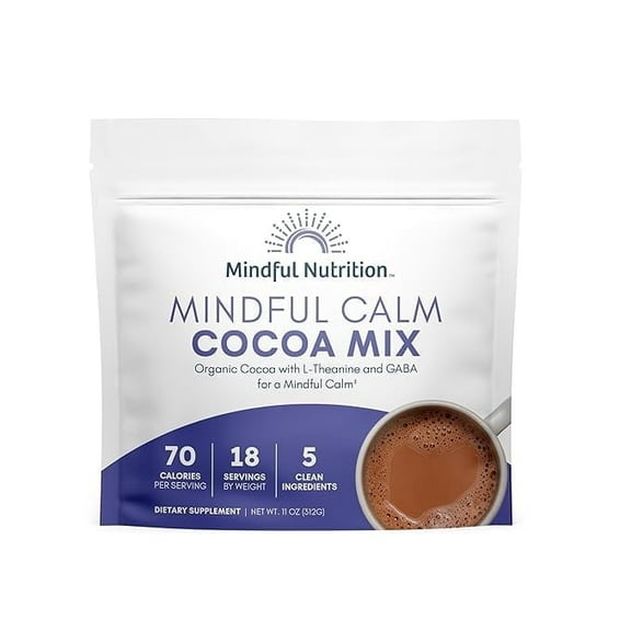 Mindful Nutrition Calm Organic Hot Chocolate Mix with L-Theanine & GABA, 11 oz