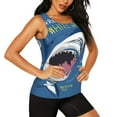thumbnail image 2 of Gukieu Great White Shark Print Women's Quick-drying Fitness Vest, Round Neck Sleeveless Fitness T-shirt, Suitable for Yoga, Sports-X-Large, 2 of 7