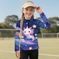 thumbnail image 3 of Psesaysky Girl's Cute Axolotl Galaxy Stars Graphic Print Preppy Cute Sweatshirts Long Sleeve Drop Shoulder Half Zipper Pullovers Athletic Thermal Coat 10-11 Years, 3 of 6