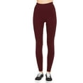 thumbnail image 1 of LAVRA Leggings Femme Taille Régulière Longueur Complète-Bourgogne, 1 of 1