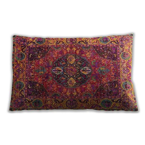 Ahgly Company Outdoor Rectangular Mid-Century Modern Lumbar Throw Pillow, 13 inch by 19 inch