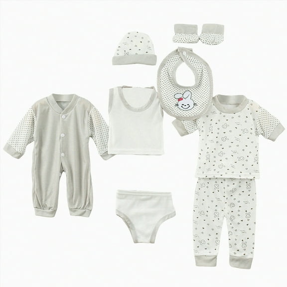 XZNPDUCQ Baby Girl Boy Clothes Set Bib Sock Set Tops Hat Pants Girl Boy Baby 8Pcs Outfits Boy Shoes Romper Girl Boy to 0-3 Months Gifts Set