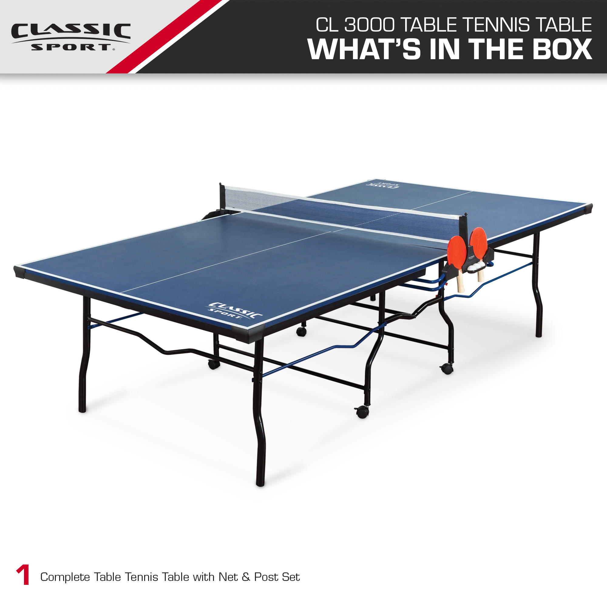 EastPoint Sports Classic Sport 15mm Table Tennis Table, Tournament Size 9 ft. x 5 ft. for Indoor Game Room - image 2 of 10