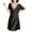 Black, variant on yillto Womens Satin Silky Nightgowns V Neck Sleepwear Nightdresses Lace Short Sleeve Midi Nightshirts