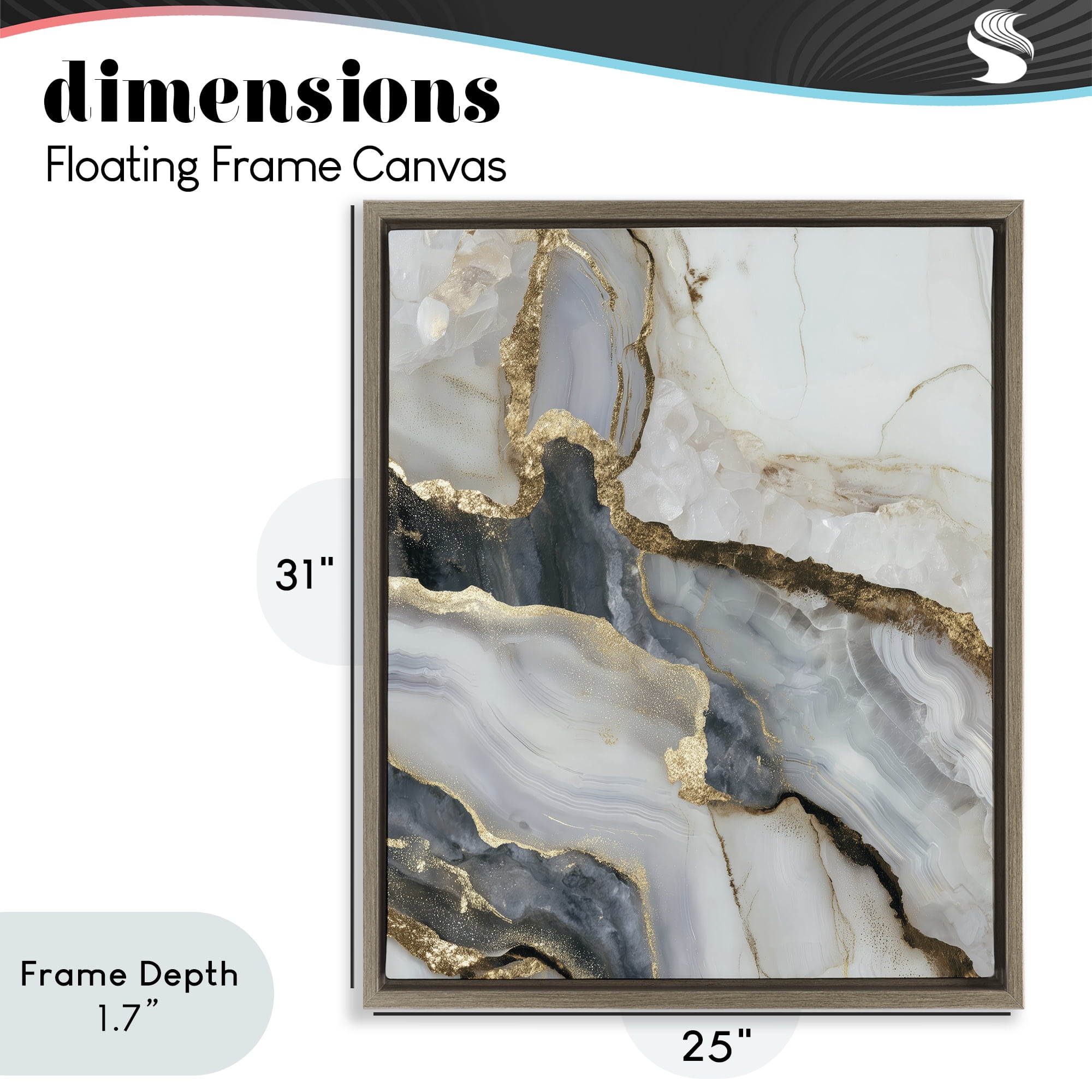 Stupell Industries Elegant Touch of Gold Brown Framed Floater Canvas Wall Art, design by Svetlana Aleynikova