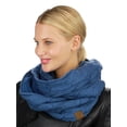thumbnail image 3 of C.C Women's Winter Cable Knit Sherpa Lined Warm Infinity Pullover Scarf, Dark Denim, 3 of 4