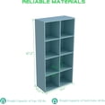 thumbnail image 3 of 8-Cube Storage Shelf Bookcase - Wooden 4-Tier Floor Standing Open Bookshelf, Modern TV Stand up to 55 Inchs for Home and Office, Light Blue, 3 of 16