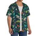 thumbnail image 3 of Kuqiui Christmas Dinosaur colorful Print Men's Button Down Shirts Short Sleeve Casual Shirts Hawaiian Shirts Vacation Wedding Shirts with Pocket-Small, 3 of 5
