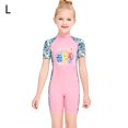 thumbnail image 2 of Buceo vela chicas traje de neopreno protección uv protección niños manga corta redondo cuello redondo cremallera traje de baño sportave guardia shorty mojado traje rosa l Eigraketly OD003665-03, 2 of 7