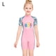 thumbnail image 2 of Buceo vela chicas traje de neopreno protección uv protección niños manga corta redondo cuello redondo cremallera traje de baño sportave guardia shorty mojado traje rosa l tholdsy OD003665-03, 2 of 7
