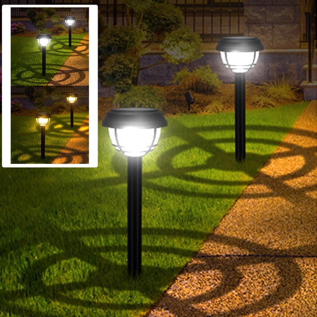 Fiudx Luces Solares Led, Focos Exteriores Impermeables, Control Automático de Luz, Diseño Resistente Ip65, Decoración para Caminos de Jardín o Patio, Fácil Instalación, Tamaño 39,5 X 9 Cm