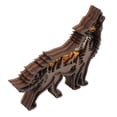 thumbnail image 1 of Estatua de lobo de madera, estatua de tótem de lobo, figura de lobo aullando, figura de lobo tallada, diseño elevado, 1 of 8