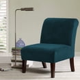 thumbnail image 2 of Velvet Accent Chair Cover, Set of 2 High Stretch Armless Chair Covers for Living Room Luxury Thick Velvet Chair Slipcovers Modern Furniture Protector with Elastic Bottom, Machine Washable(Dark Teal), 2 of 7