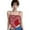 Red, variant on Prettyui Women Print Irregular Slim Sexy Backless Exposure Navel Fake Two Pieces Camisole Crop Top