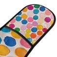 thumbnail image 4 of Yayeee Double Oven Mitt Kitchen Heat Resistant Baking 35" x7" Quilted Glove, Watercolor Circles, 4 of 6
