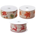 thumbnail image 4 of Clearance Christmas Decorations! Zuioae Wide-Brimmed Imitation Linen Ribbon Decorative Ribbon (Qty: 1*Ribbon), Wide Edge Imitation Linen Ribbon Decorative Ribbon 6.3 Cm Widened Wire Wrapping Kock Belt, 4 of 9
