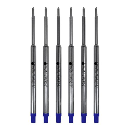 UPC: 0080333906811 | Monteverde Ballpoint Pen Refill Fine Point Blue Ink 6 Pack (W423BU)