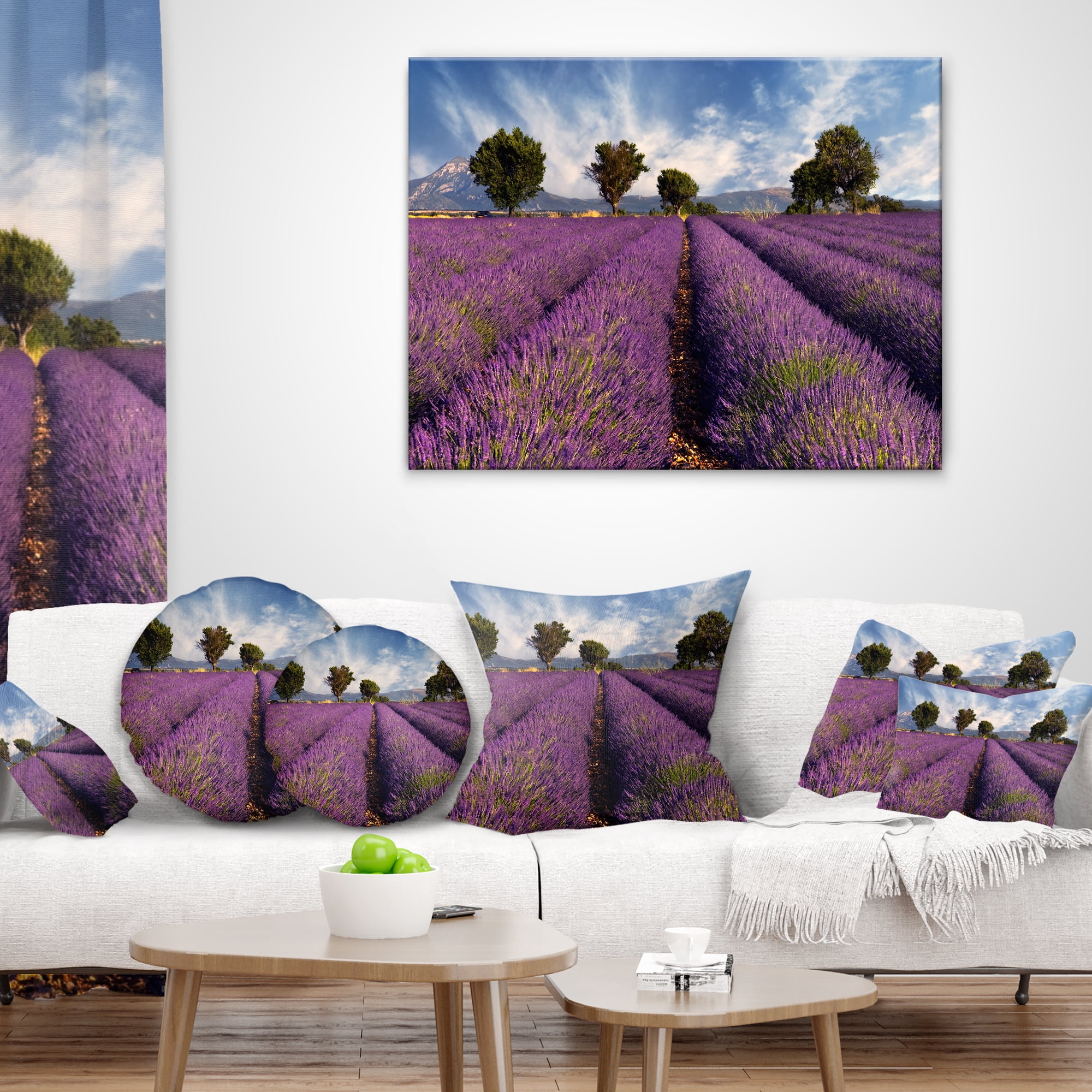 Designart 12" x 20" Purple Polyester Throw Pillow