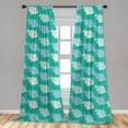 thumbnail image 5 of Ambesonne Maritime Curtains, Nautical Fish Pattern Boho, Pair of 28"x63", Dark Seafoam and Pale Blue, 5 of 5
