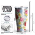thumbnail image 3 of 30oz Pioneer Flower Floral Print Pattern Tumbler, Double Wall Vacuum Insulated Cup, BPA-Free Leak Proof Lid & Reusable Straws, Hot 12h, Cold 34h, 3 of 6