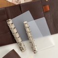 thumbnail image 2 of asddcavvf Retro Soft Leather PU Tri Fold Handbook Diary M5A7 Double Ring Tri Fold Book Fixed And Live Purpose With Inner Page Side Insert Stationery Organizer for Desk, 2 of 9