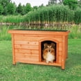 thumbnail image 2 of TRIXIE natura Classic Elevated Weatherproof Wooden Small Outdoor Dog House w/ Hinged Roof, Brown, 2 of 7