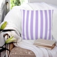 thumbnail image 3 of 18x18 Pillow Covers Set of 2, Purple Striped Throw Pillow Covers Decorative Couch Cushion Case, Modern Farmhouse Purple White Stripes Microfiber Square Pillowcases for Bedroom Car Living Room, 3 of 7