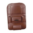 thumbnail image 1 of Organizador trasero de asiento , Protector de asiento trasero PU, múltiples compartimentos de almacenamiento, soporte para teléfono, , marrón DYNWAVEMX Organizador del respaldo del asiento, 1 of 3