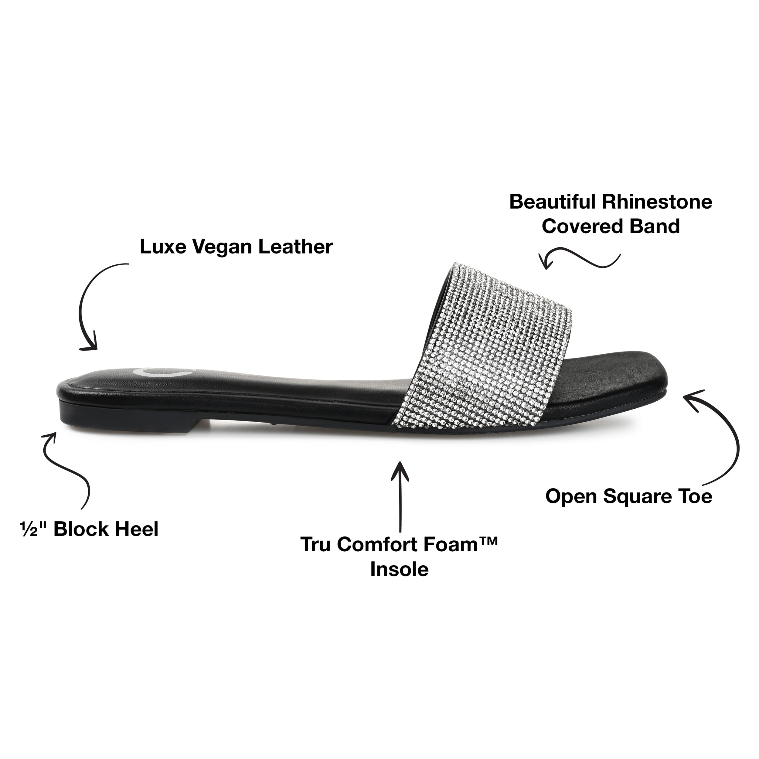 Journee Womens Grayce Slide Flat Evening Dress Sandals