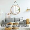 thumbnail image 2 of Round Wall Mirror- Circle 18 Inch Mirror Bamboo Frame with Adjustable Hanging Leather Strap for Bedroom Bathroom Living Room Entryway Vanity, 2 of 5