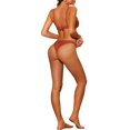 thumbnail image 3 of Women's Twist Cross Knot Bikini Sets, Solid Adjustable Straps Self Tie Back 2 Piece Swimsuits Bathing Suit Swimwear Medium Red Brown, 3 of 5