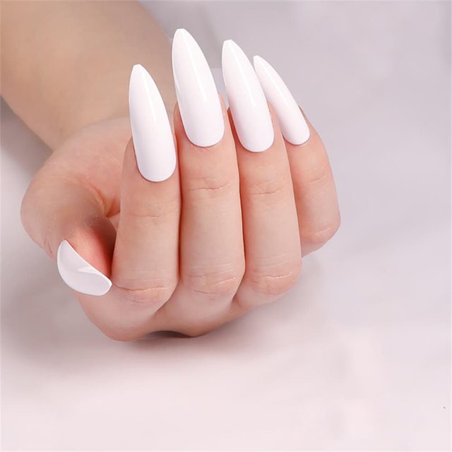 24 Uds. De uñas postizas de cabeza ovalada, uñas postizas artificiales de almendra rosa con pegamento, puntas de uñas de cobertura completa, herramientas de manicura DIY Tan Jianjun unisex