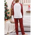 thumbnail image 6 of Caoirhny Christmas Pajamas for Family Long Sleeve Snowflake Tree Print Tops + Plaid Pants Set Winter Sleepwear, 6 of 7