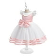 thumbnail image 1 of LOVZFMLL Robe Formelle pour Enfant d'Âge Moyen Manches Courtes Col Rond Robe en Maille Robe de Gâteau Robe de Jeu de Rôle Halloween Robe de Princesse pour Fête d'Anniversaire Mariage, 1 of 9