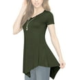 thumbnail image 5 of Made by Johnny Women's V-Neck Asymmetrical Tunic Top XXL OLIVE, 5 of 6