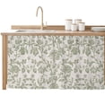 thumbnail image 2 of Farmhouse Sage Green Cabinet Curtain 32"Wx55"L, Dustproof Pantry Door Curtain with Self Adhesive Tape, Vintage Flower Leaf Botanical Tall Storage Cover Privacy Drape for Bathroom Kitchen Laundry Room, 2 of 9