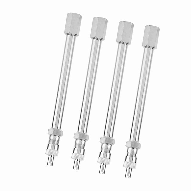 Adaptador De Rueda De Varilla, 4 Piezas 100 Mm Cromo Válvula De Neumático Extensión Varilla Adaptador Rueda Acero Inoxidable Trenzado Válvula Vástago Extensor Coche Camión