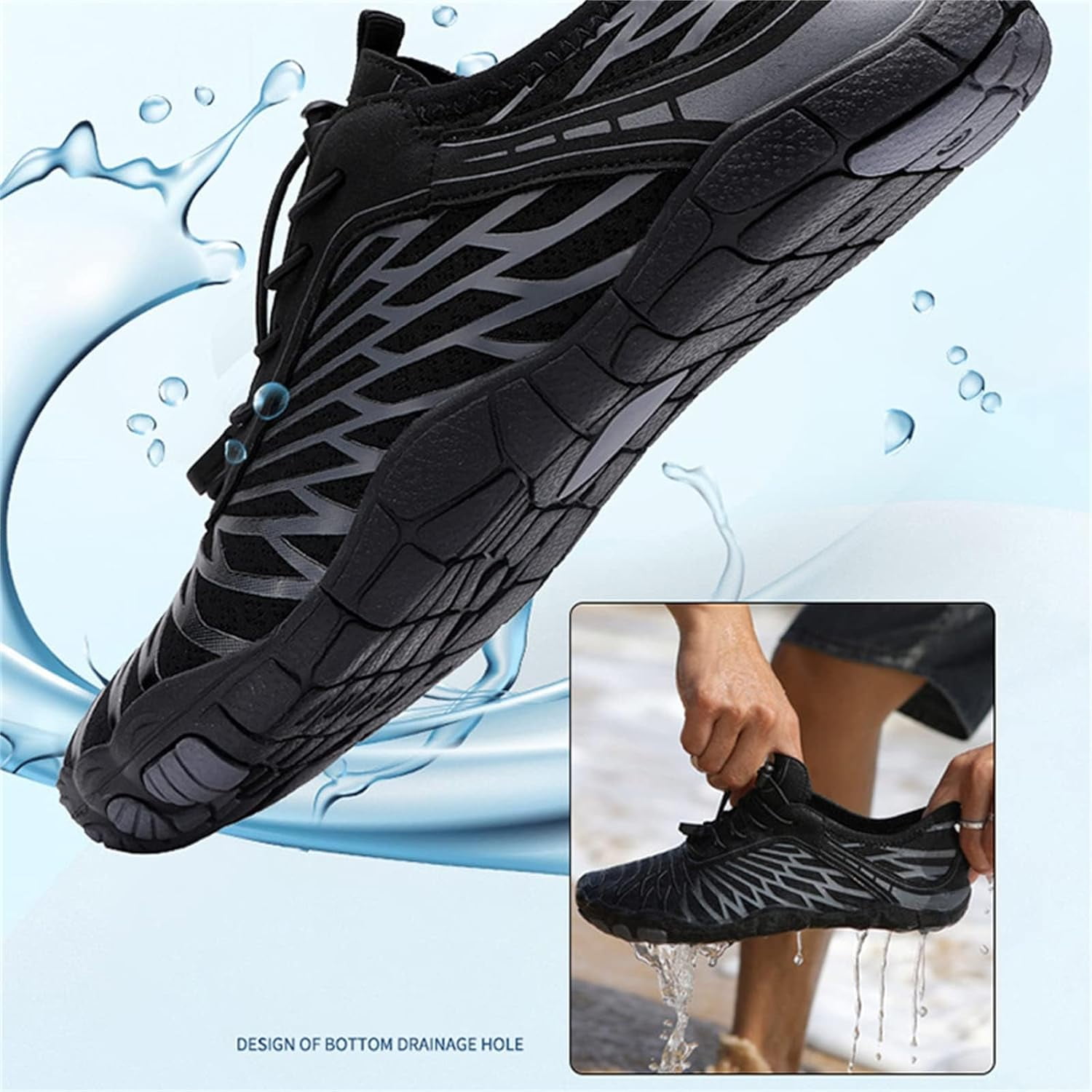 Barefoot Shoes for Women, Quick Dry Non-Slip Aqua Swim Shoes, Breathable Slip-on Beach Wide Toe Water Shoes, Lightweight Hike Footwear Barefoot Womens for Walking, Fishing, Surfing, Yoga