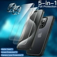 thumbnail image 3 of JETech 5 in 1 Matte Case for iPhone 15 Pro Max 6.7-Inch with 2-Pack Each Tempered Glass Screen Protector and Camera Lens Protector, Translucent Back Shockproof Phone Cover (Black), 3 of 7