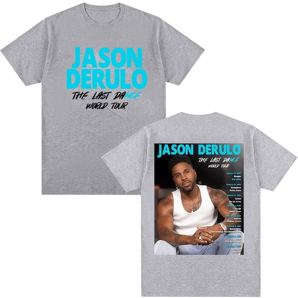 Camisetas gráficas Jason Derulo Last Dance World Tour 2026, Camiseta de algodón de gran tamaño a la moda Pop de Hip Hop para hombres, regalo para seguidores, ropa de calle