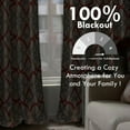 thumbnail image 5 of DriftAway Alexander 100% Blackout Curtains for Living Room Linen Blend Pattern Match Thermal Insulated Room Darkening Geo Moroccan Mid Century Back Tab Bedroom Drapes 2 Panels 52 x 96 Inch Linen Red, 5 of 8