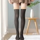 thumbnail image 1 of Calcetines de moda para mujer, falsos, translúcidos, cálidos, de forro polar, color café liso., 1 of 4