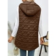 thumbnail image 5 of SHEWIN Womens Puffer Vest Full Zipper Hooded Long Quilted Jackets Sleeveless Winter Warm Coat Outerwear, 5 of 8