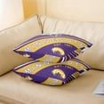 thumbnail image 3 of Set of 2 Football Throw Pillow Covers 18x18 Inch, Football Lovers Pillow Covers, Boys Rugby Cushion Covers, Football Helmet Reversible Purple Yellow Decorative Accent Pillow Cases, 3 of 5